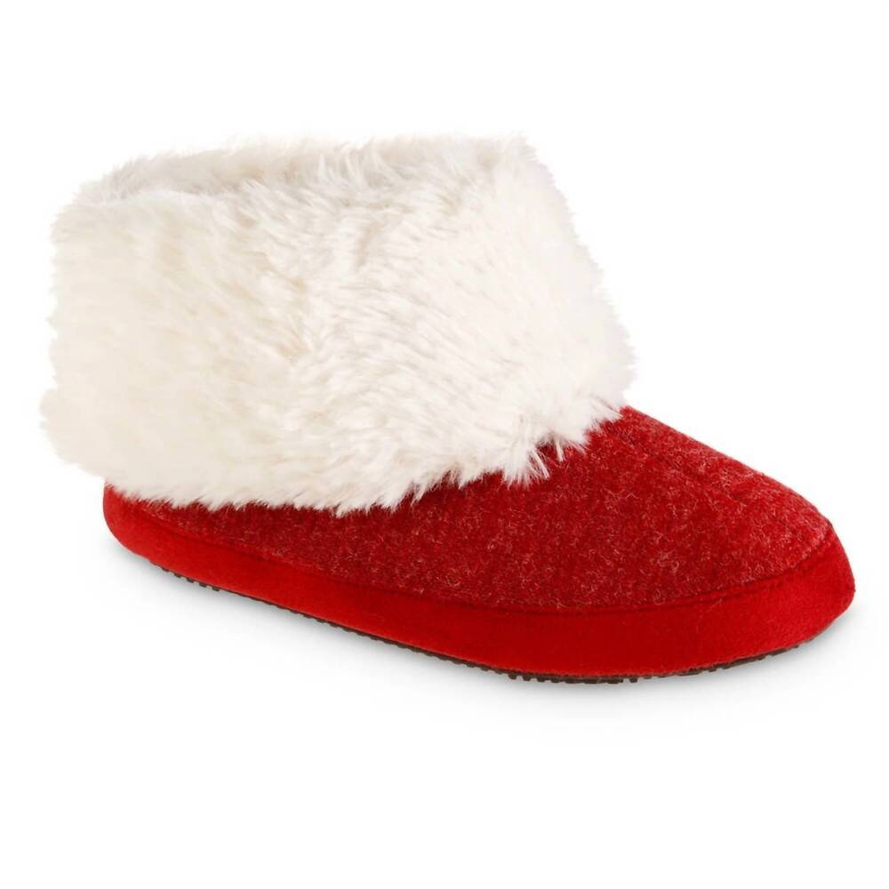 NEW ISOTONER women's heather knit marisol boot eco comfort slipper in chili